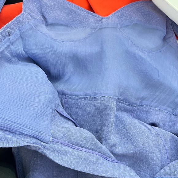 16 Louis Vuitton Lavender Bustier Linen | Silk Midi Dress • 38 - Picture 15 of 17